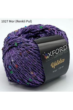Oxford Yıldız Pullu İp - 1027 Mor (Renkli Pul)