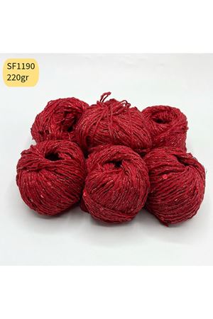 Stok Fazlası Paket 220gr Simli Pullu Cotton Kırmızı SF1190