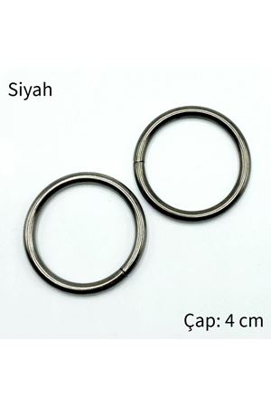 Metal Sabit Çanta Halkası 4 cm - Siyah