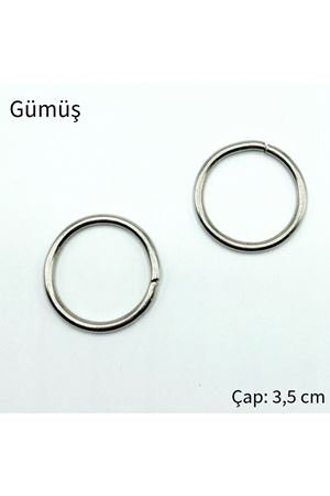 Metal Sabit Çanta Halkası 3,5 cm - Gümüş