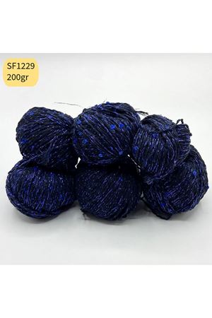Stok Fazlası Paket 200gr Simli Pullu Cotton Lacivert SF1229
