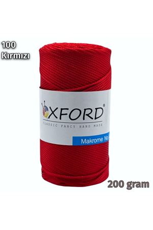 Oxford No:4 200 gram Makrome - 100 Kırmızı