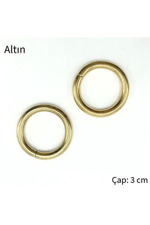 Metal Sabit Çanta Halkası 3 cm - Altın