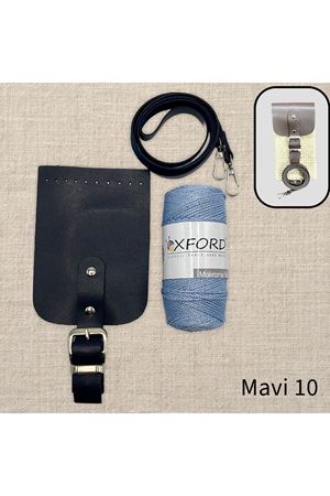 Simli Telefon Çantası Seti 10 Mavi