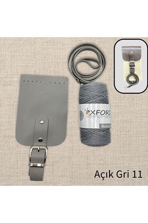 Simli Telefon Çantası Seti 11 Açık Gri