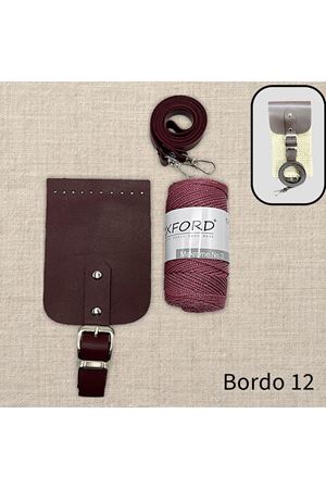 Simli Telefon Çantası Seti 12 Bordo