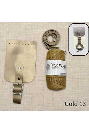 Simli Telefon Çantası Seti 13 Gold