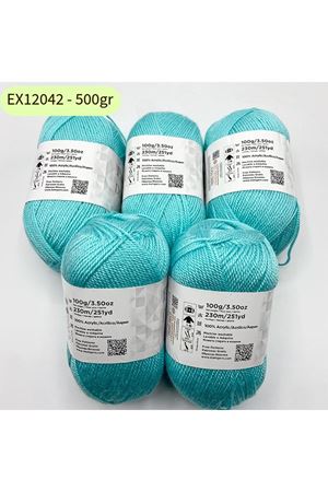 İhrac Fazlası 5'li Paket 500 gr Merserize Akrilik Su Yeşili EX112042