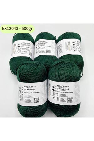 İhrac Fazlası 5'li Paket 500 gr Merserize Akrilik Zümrüt Yeşili EX112043
