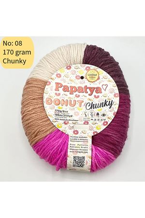 Stok Fazlası Papatya Donut Chunky 170gr Akrilik Ebruli 008