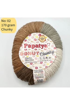 Stok Fazlası Papatya Donut Chunky 170gr Akrilik Ebruli 002