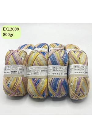 İhrac Fazlası 8'li Paket 800 gr Orta İnce Cotton Ebruli EX12088