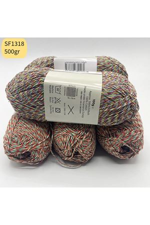 Stok Fazlası 5'li Paket 500gr Orta İnce Cotton Ebruli Mix SF1318