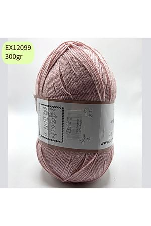 İhrac Fazlası Dev Yumak 300 gr Simli Akrilik Pudra Pembe EX12099