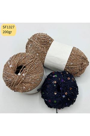 Stok Fazlası Paket 200gr Simli Pullu Cotton Mix SF1327