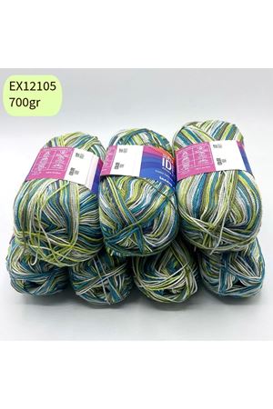 İhrac Fazlası 7'li Paket 700 gr Orta İnce Cotton Ebruli EX12105