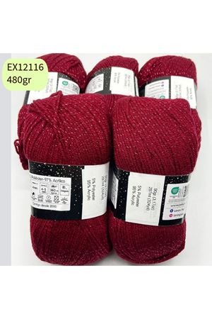 İhrac Fazlası 5'li Paket 480gr Simli Akrilik Bordo EX12116