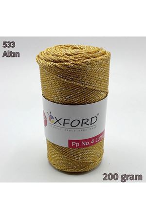 Oxford No:4 200 gram Simli Lurex Makrome - Altın - 533