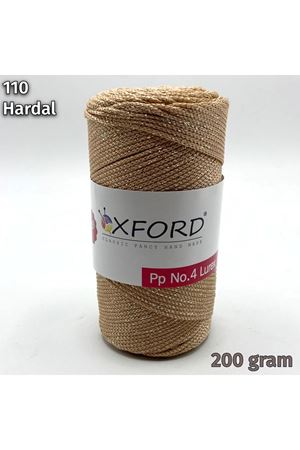 Oxford No:4 200 gram Simli Lurex Makrome - Hardal - 110