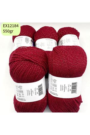 Ihraç Fazlası 5'li Paket 550gr Simli Akrilik Bordo EX12184
