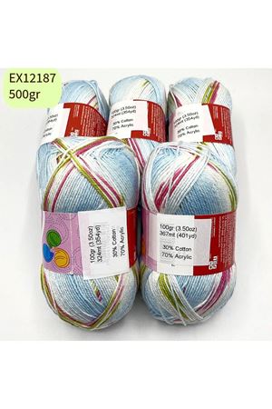 Ihraç Fazlası 5'li Paket 500gr Pamuklu Akrilik Batik EX12187