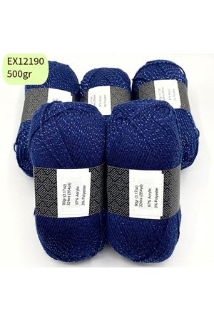 Ihraç Fazlası 5'li Paket 500gr Simli Akrilik Lacivert EX12190