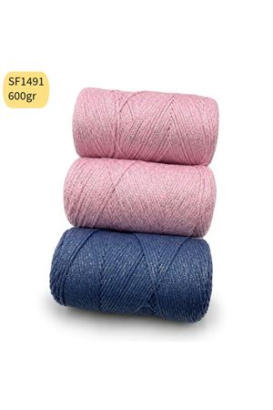 Stok Fazlası 600gr Cotton Makrome Simli Mix SF1491