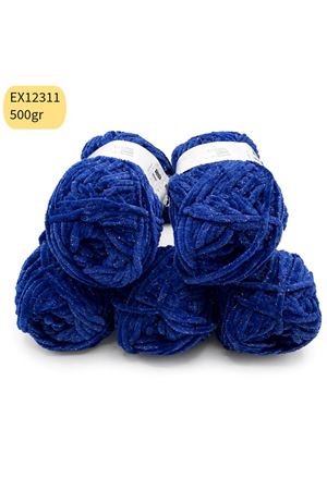 İhrac Fazlası 5'li Paket 500gr Simli Kadife Saks Mavi EX12311