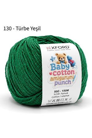 Oxford Baby Cotton Amigurumi Punch 50 gr 150 m No:130 Türbe Yeşil 