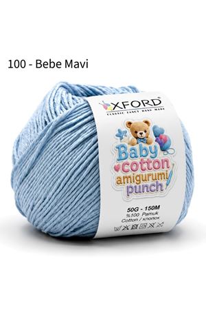 Oxford Baby Cotton Amigurumi Punch 50 gr 150 m No:100 Bebe Mavi