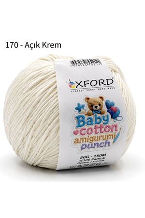 Oxford Baby Cotton Amigurumi Punch 50 gr 150 m No:170 Açık Krem 