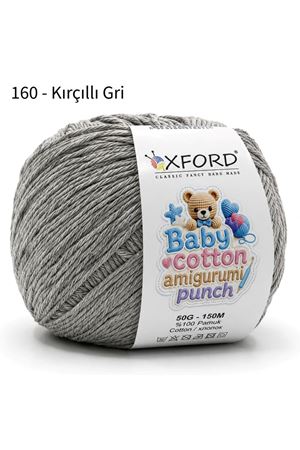 Oxford Baby Cotton Amigurumi Punch 50 gr 150 m No:160 Kırçıllı Gri