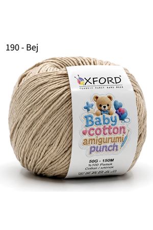 10'lu Paket Oxford Baby Cotton Amigurumi Punch 50gr/150m No:190 Bej
