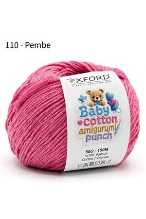 10'lu Paket Oxford Baby Cotton Amigurumi Punch 50gr/150m No:110 Pembe