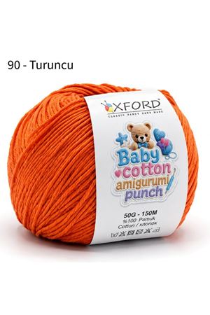 10'lu Paket Oxford Baby Cotton Amigurumi Punch 50gr/150m No:090 Turuncu