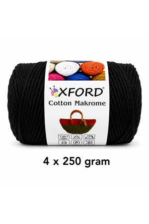 Cotton Makrome 4'lü Paket No:97910 Siyah