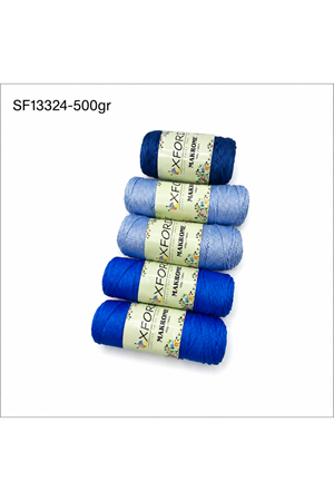 Stok Fazlası 500 gram PP No:3 Makrome Mavi Mix SF13324