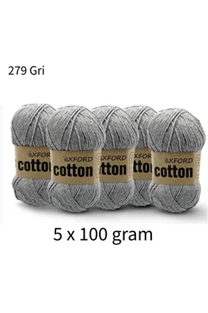 5'li Paket Eco Cotton 100gr-200m No:279 Gri