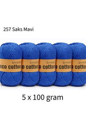 5'li Paket Eco Cotton 100gr-200m No:257 Saks Mavi