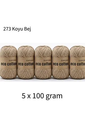 5'li Paket Eco Cotton 100gr-200m No:273 Koyu Bej