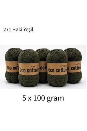 5'li Paket Eco Cotton 100gr-200m No:271 Haki Yeşil