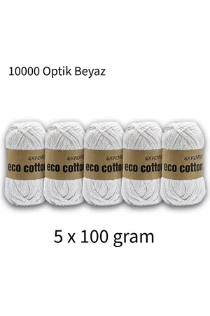 5'li Paket Eco Cotton 100gr-200m No:10000 Beyaz