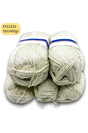 İhraç Fazlası 5'li Paket 350/400 gr Simli Yumuşak Zincir Akrilik Krem EX12316
