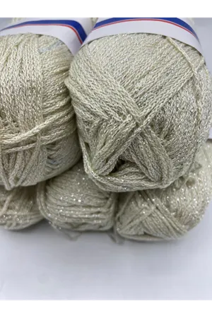 İhraç Fazlası 5'li Paket 350/400 gr Simli Yumuşak Zincir Akrilik Krem EX12316
