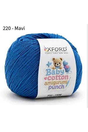 Oxford Baby Cotton Amigurumi Punch 50 gr 150 m No:220 Mavi