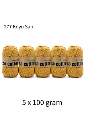 5'li Paket Eco Cotton 100gr-200m No:277 Koyu Sarı