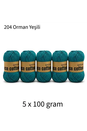 5'li Paket Eco Cotton 100gr-200m No:204 Orman Yeşili