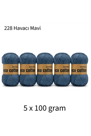 5'li Paket Eco Cotton 100gr-200m No:228 Havacı Mavi