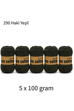 5'li Paket Eco Cotton 100gr-200m No:290 Haki Yeşil