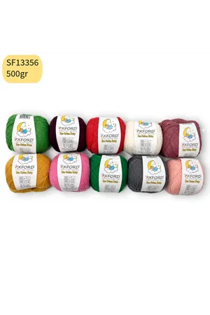 10'lu Paket Eco Cotton Baby - İnce Cotton İp - Tığ İşi - Punch İpi- 500 gram Mix SF13356